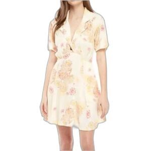 Free People | Hawaiian Floral Print Mini Dress Short Sleeve Empire Waist Large